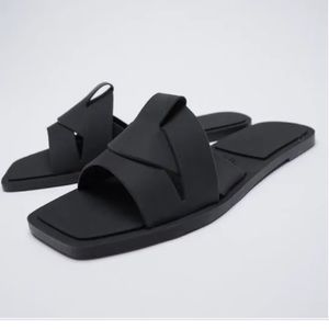 Zara slide sandals with crossover rubberized straps